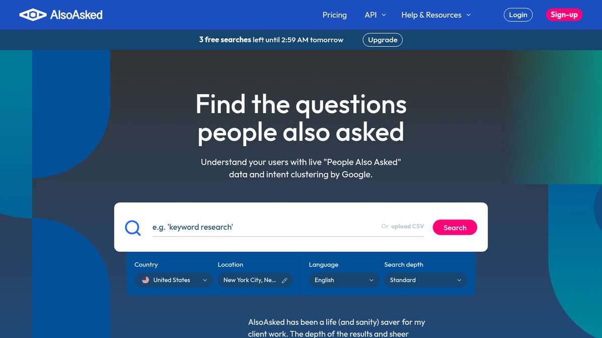 Screenshot of AlsoAsked, captured October 2026