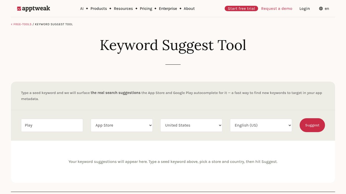 Screenshot of AppTweak, captured October 2026