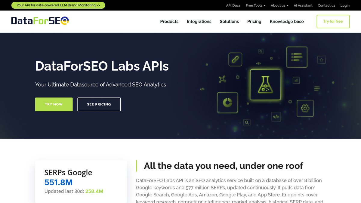 Screenshot of DataForSEO, captured October 2026