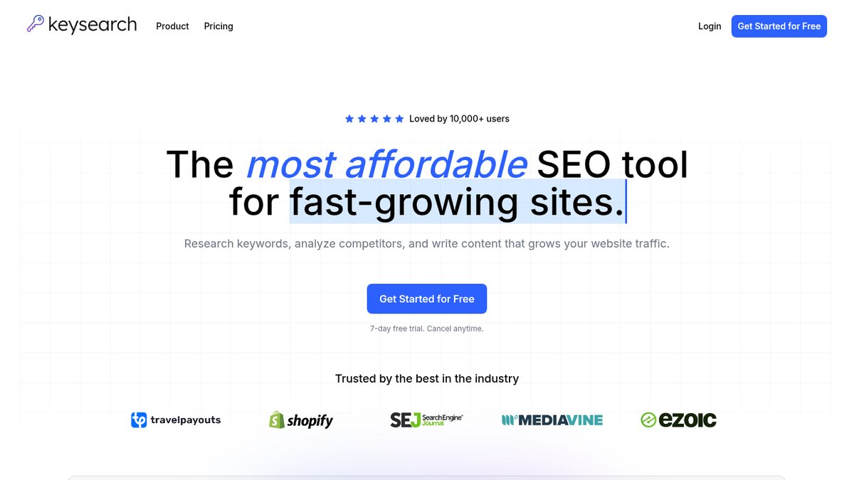 Screenshot of KeySearch, captured October 2026