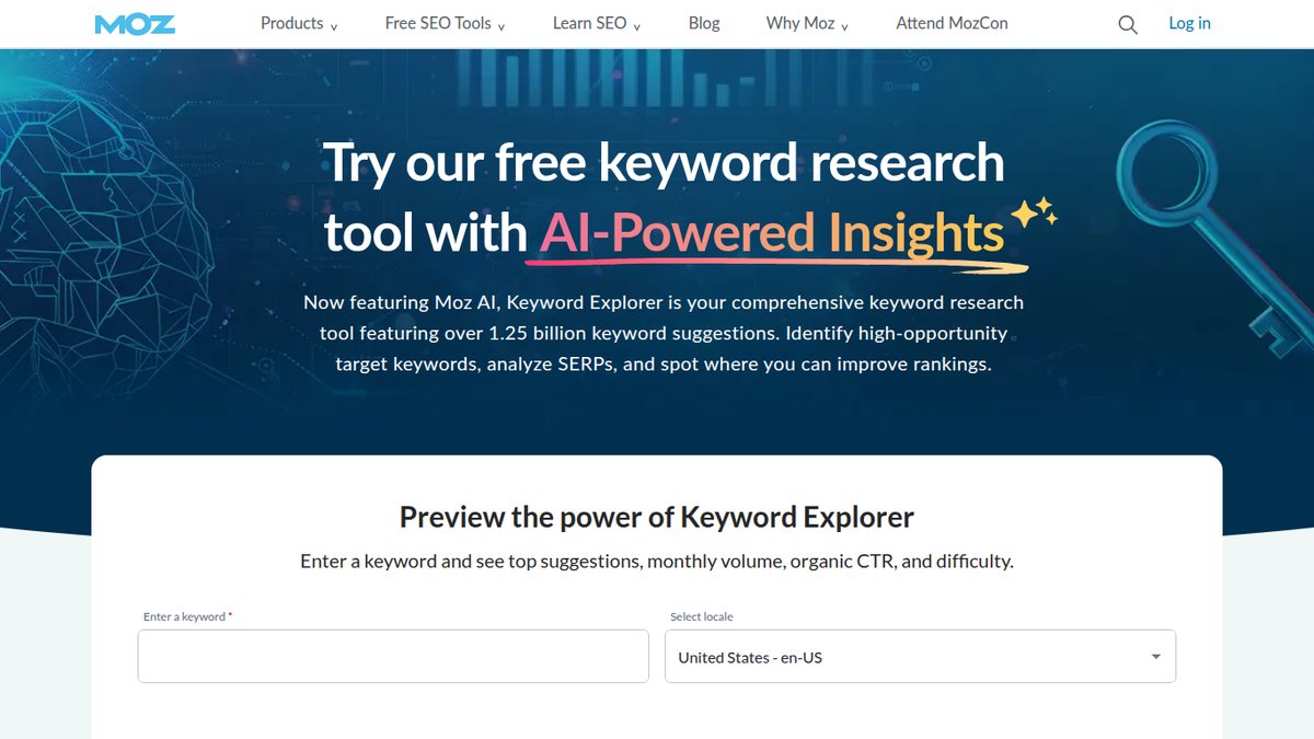 Screenshot of Moz Keyword Explorer, captured October 2026