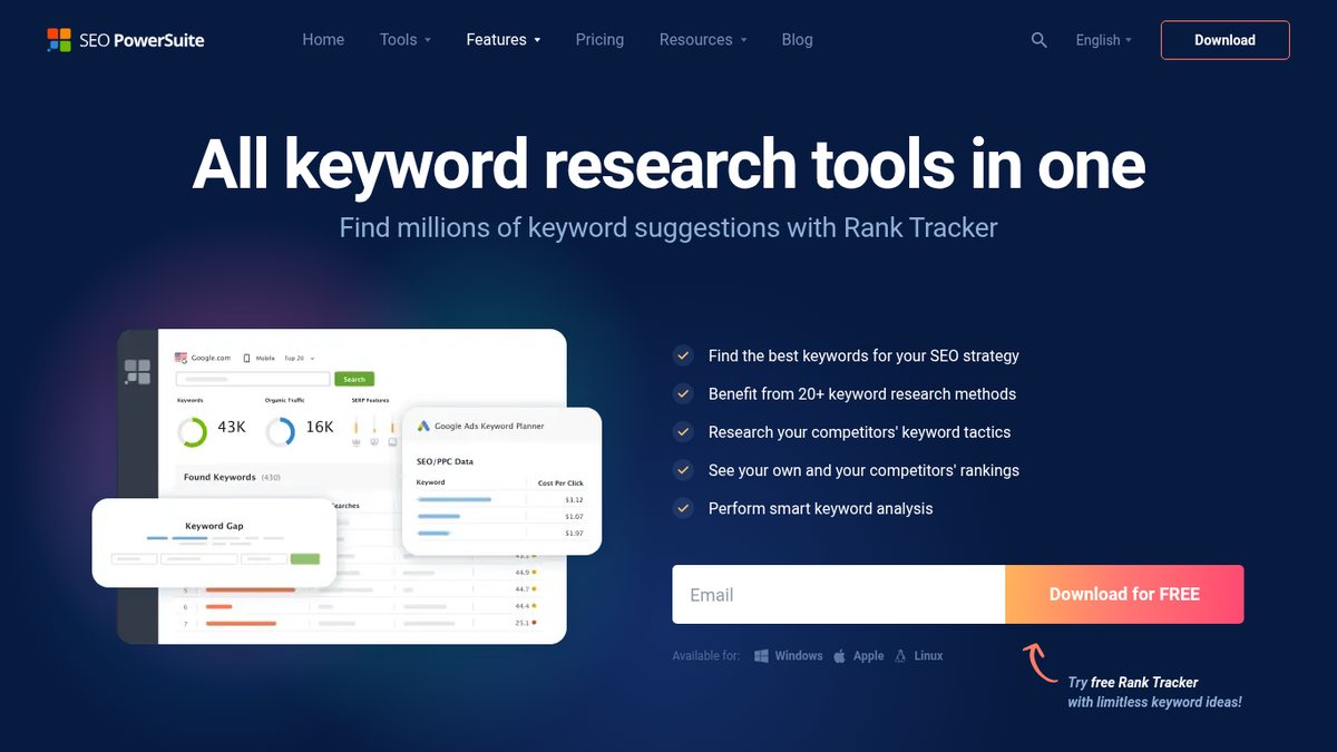 Screenshot of Rank Tracker by SEO PowerSuite, captured October 2026