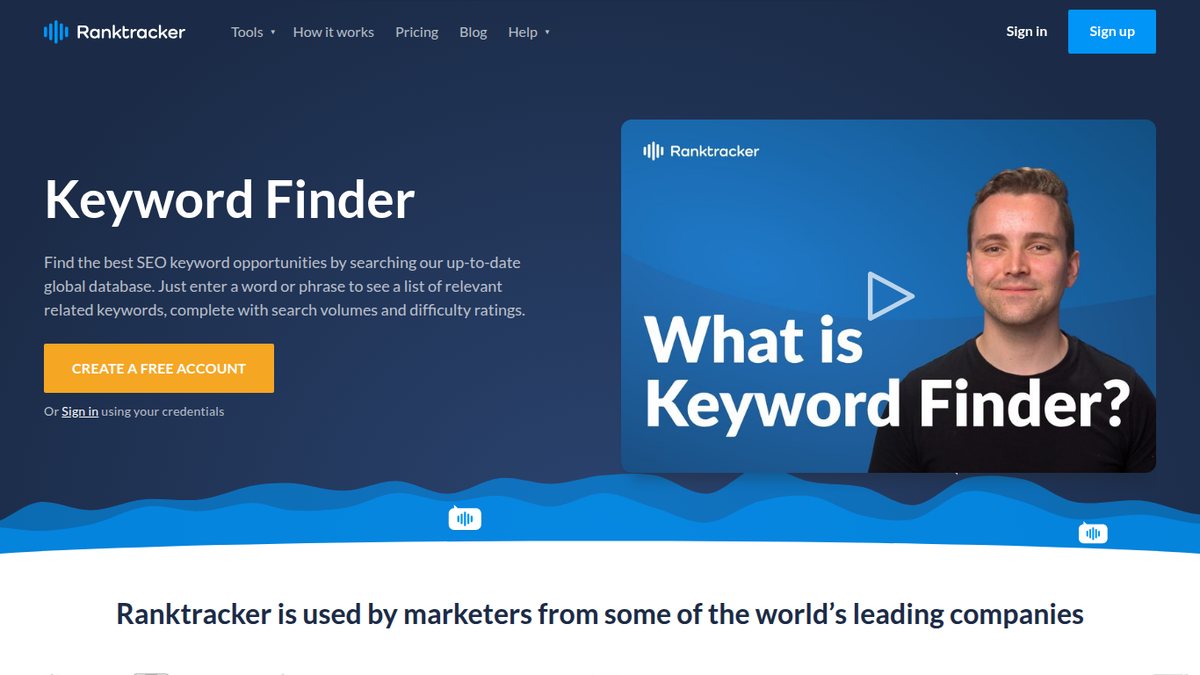 Screenshot of Ranktracker Keyword Finder, captured October 2026