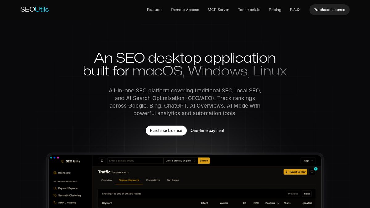 Screenshot of SEO Utils, captured October 2026