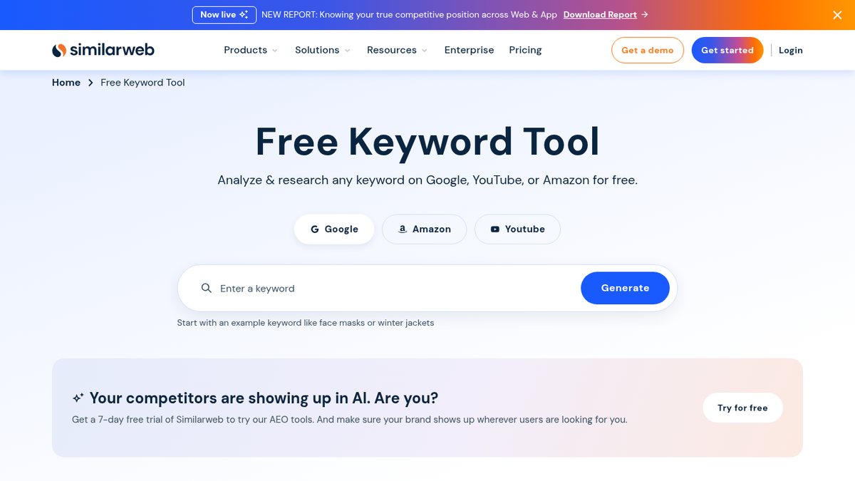 Screenshot of Similarweb, captured October 2026