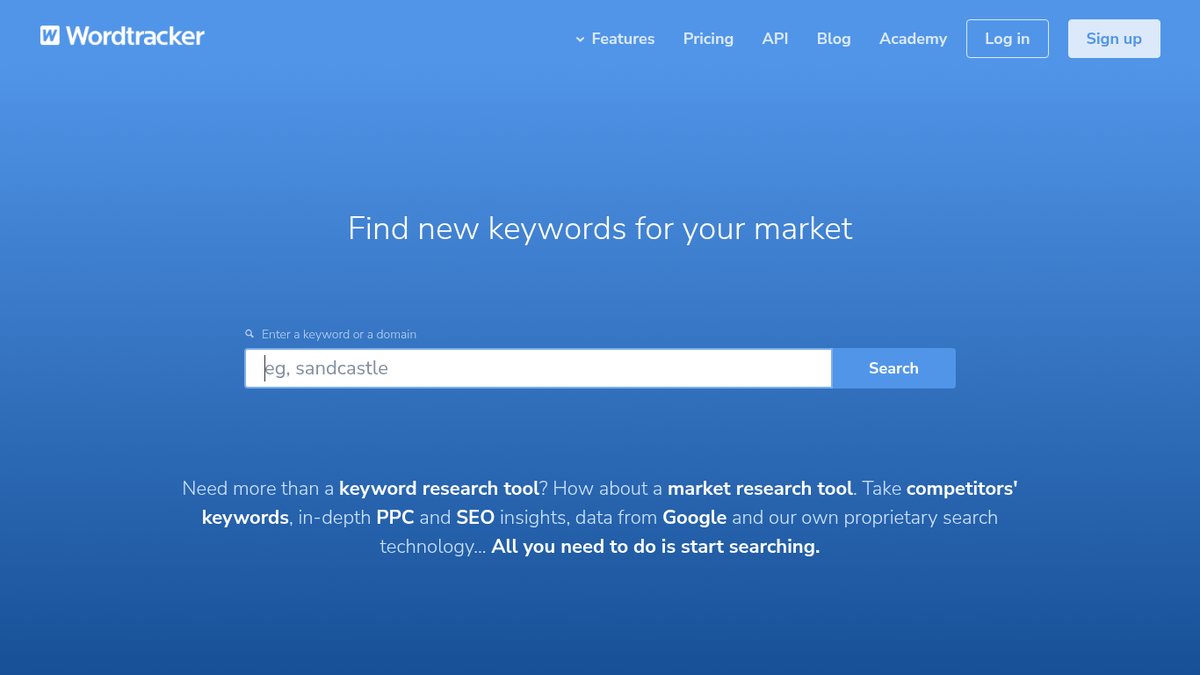 Screenshot of Wordtracker, captured October 2026