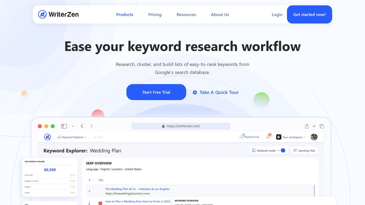Screenshot of WriterZen Keyword Explorer, captured October 2026